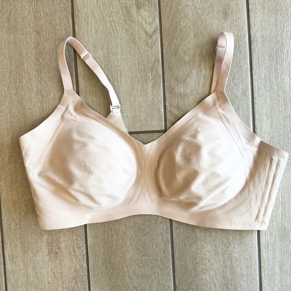 Honeylove Wireless Bra Size 2X Tan‎ Padded Adjustable Comfort